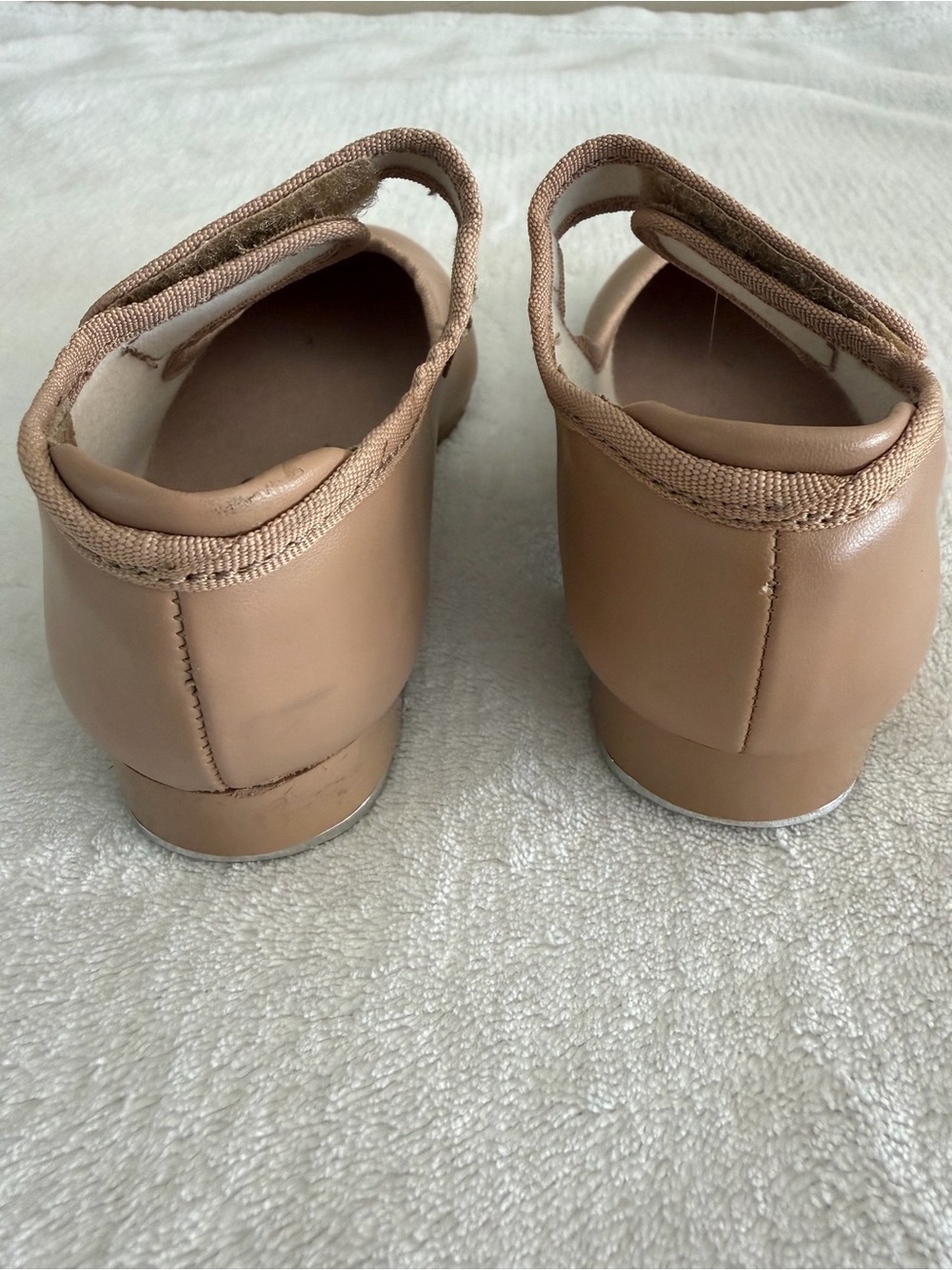 Classic Girls Mary Jane Dress Shoes in Light Brown with Hook-and-Loop Strap - Picture 6 of 9